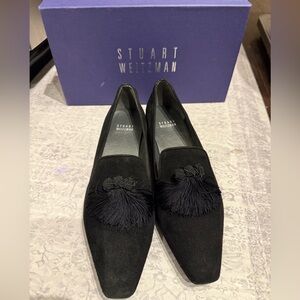 Stuart Weitzman Black Suede Loafers